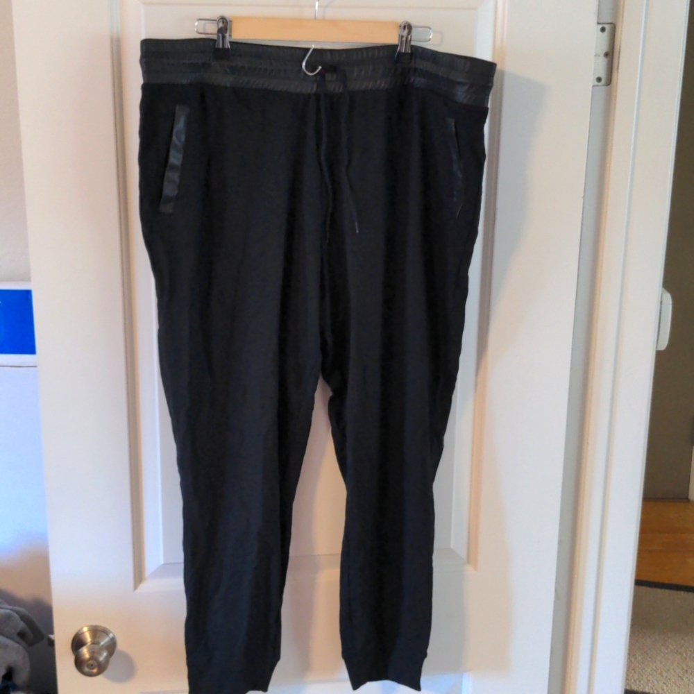Pleather Trim Joggers by New York & Company XXL